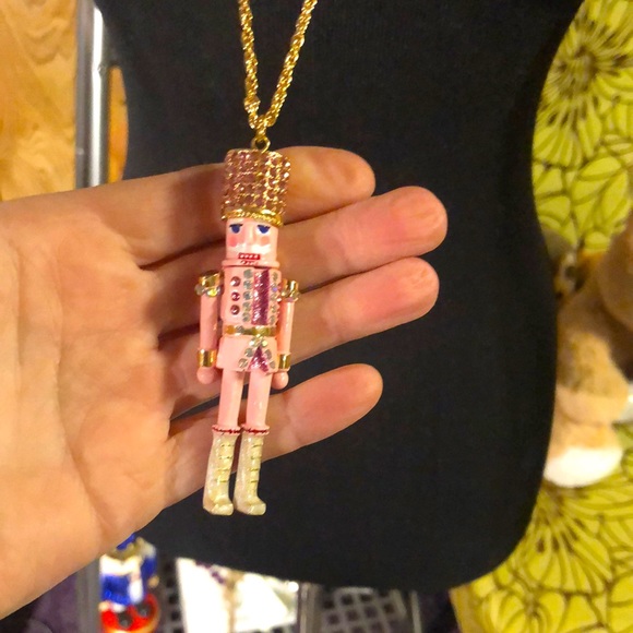 Betsey Johnson Jewelry - NWT Betsey Johnson Sparkly Rhinestone Pink Moveable Nutcracker 19” Necklace